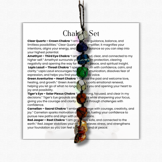 7-Piece Chakra Stone Set, healing crystals for chakra balancing and meditation, polished chakra stones kit with clear quartz, amethyst, sodalite, green aventurine, yellow jade, carnelian, and red jasper, spiritual crystal set for energy healing, mindfulness, and stress relief, chakra gemstone gift set for women and men, chakra crystals for yoga and reiki practice