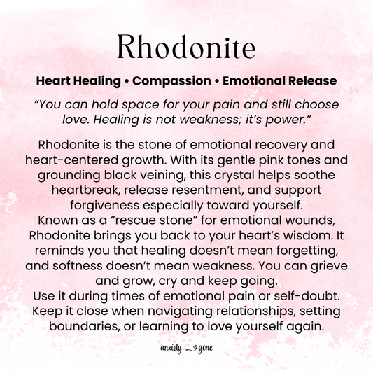 Rhodonite Worry Stone for anxiety, emotional healing, and compassion
