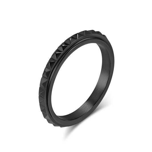 Geometra Fidget Ring in Black