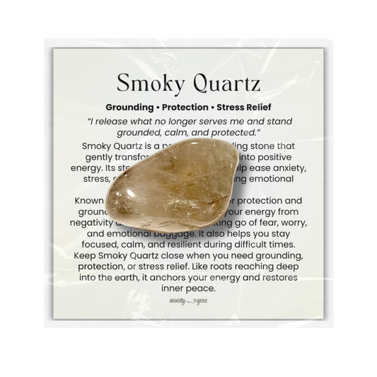 Smoky Quartz Tumbled Stone 1–2 inches, polished brown-grey healing crystal for grounding and protection, natural smoky quartz gemstone for stress relief and anxiety, calming smoky quartz pocket stone for meditation and mindfulness, genuine smoky quartz crystal for emotional balance and resilience, tumbled gemstone for reiki and chakra healing, smoky quartz crystal gift for women and men