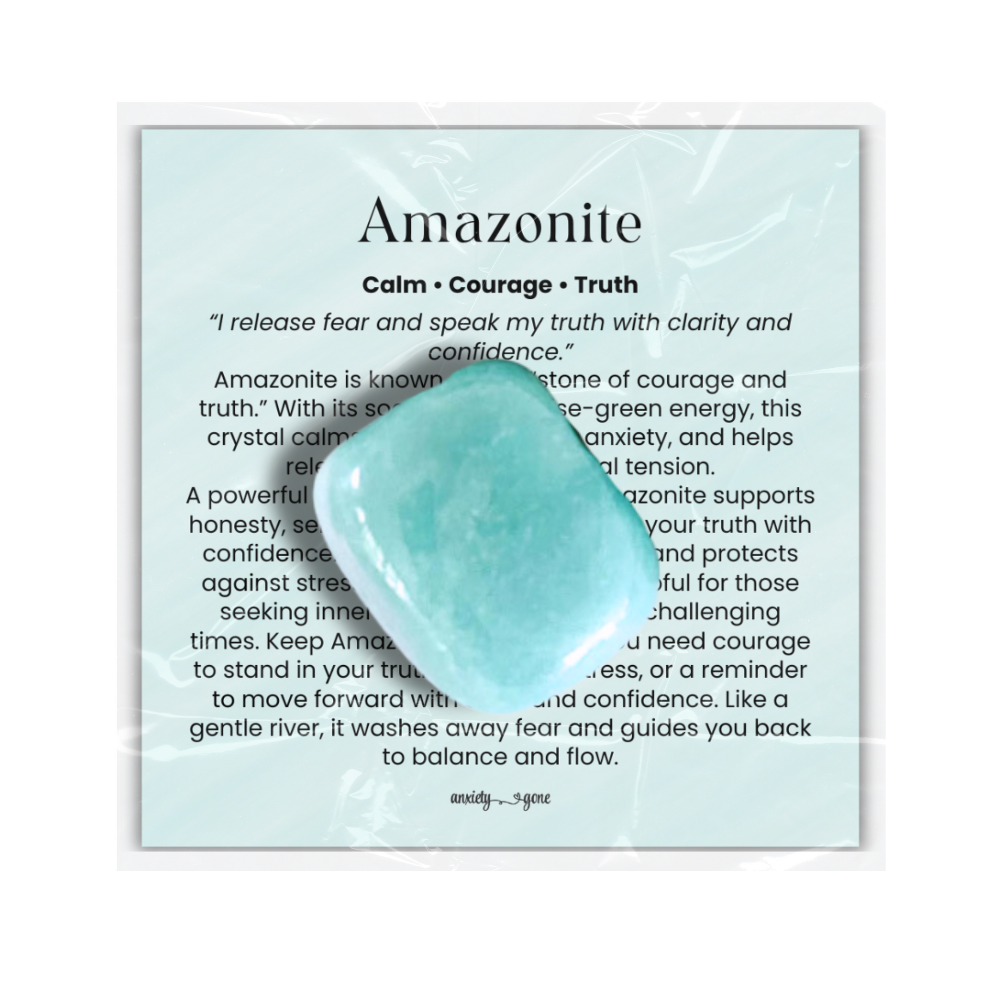 Amazonite Tumbled Stone 1–2 inches, polished turquoise-green healing crystal for stress relief and emotional balance, calming amazonite gemstone for anxiety and communication, natural amazonite pocket stone for meditation and mindfulness, crystal for courage truth and self-expression, genuine amazonite stone for chakra healing, amazonite gemstone gift for women and men, tumbled crystal for self-care and spiritual growth