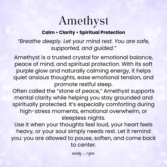 Pendant Drop Amethyst Necklace for anxiety relief, emotional balance, and spiritual guidance, making it perfect for spiritual gifts or gemstone jewelry.