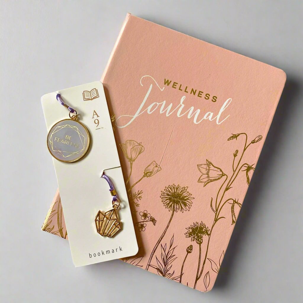 Wellness Journal and Be Fearless Bookmark Set for self-reflection and tracking wellness goals.