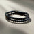 Grounding Black Agate Leather Bracelet for emotional healing, mental balance, and protection.