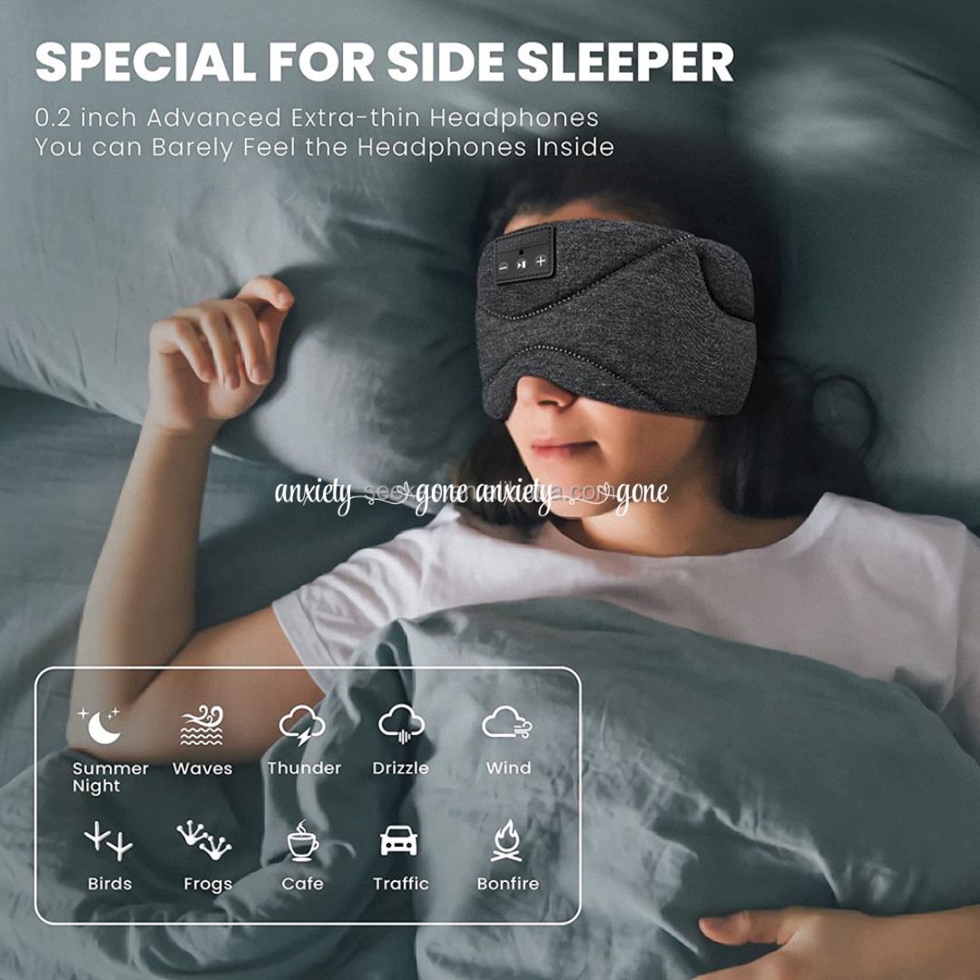 bluetooth sleep mask with timer and white noise, sleep mask with headphones for side sleepers, wireless sleep mask with speakers, cooling bluetooth eye mask for sleeping, sleep mask for insomnia and anxiety, best bluetooth sleep mask for travel, sleep mask with built-in headphones and white noise, sleep mask with timer for meditation and relaxation, breathable bluetooth sleep mask with speakers, noise-canceling sleep mask for home and travel use