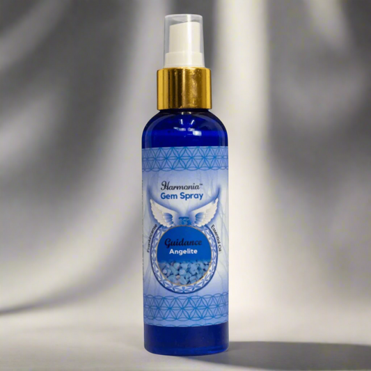 Angelite Frankincense Crystal Wellness Spray for anxiety relief, spiritual guidance, calming scent, and self-care rituals