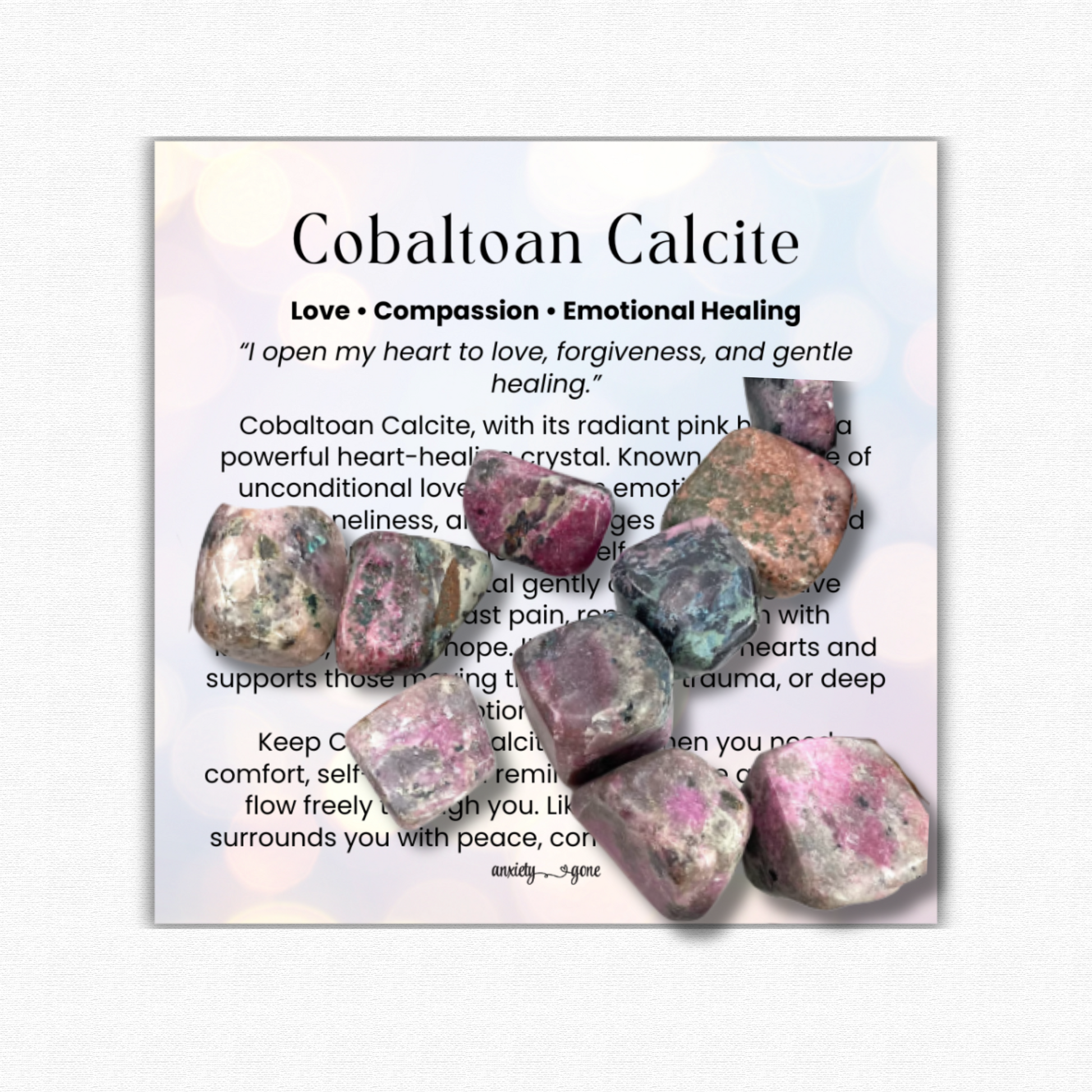 Cobaltoan Calcite Tumbled Stone 1–2 inches, polished pink healing crystal for love and compassion, natural calcite gemstone for emotional healing and self-love, calming cobaltoan calcite pocket stone for stress relief and forgiveness, heart chakra crystal for grief support and renewal, genuine pink calcite meditation stone, tumbled gemstone for reiki and mindfulness, cobaltoan calcite crystal gift for women and men