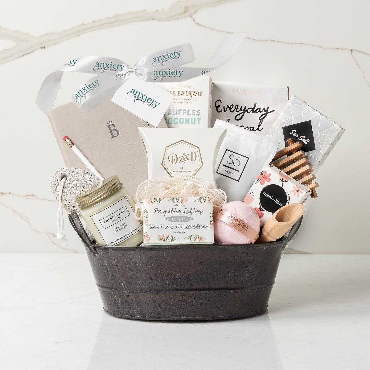 Simply the Best Gift Box featuring premium self-care items like chocolates, soap, candles, and bath salts—ideal for self-care gifts, thank i gift baskets, and get well soon presents.