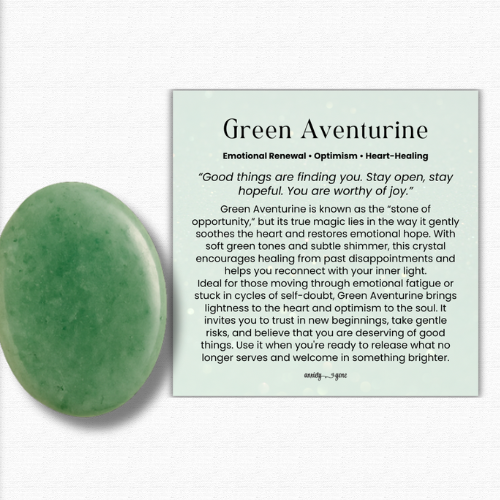 Green Aventurine Worry Stone, heart chakra crystal for emotional balance and stress relief, polished aventurine thumb stone for meditation and mindfulness, green aventurine pocket stone for luck, prosperity, and optimism, healing crystals for anxiety and new beginnings, genuine aventurine worry stone gift for women and men, calming gemstone fidget stone for grounding and self-care, aventurine crystal for emotional healing and renewal