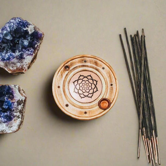 Lotus Flower Wood Incense Holder – Purity, Peace, and Serenity for Your Space