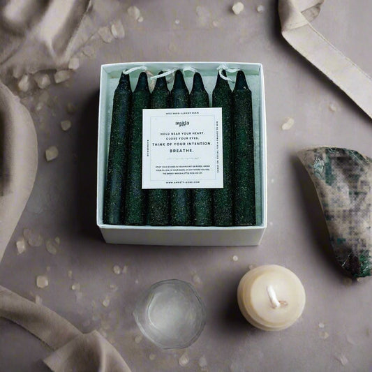 Tourmaline Black Crystal Candles 4" Pillars