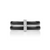 Sterling Silver Agoda Ring with black enamel spinning bands, encrusted with silver and CZ accents, displayed with complimentary Travel Pouch and Tin"