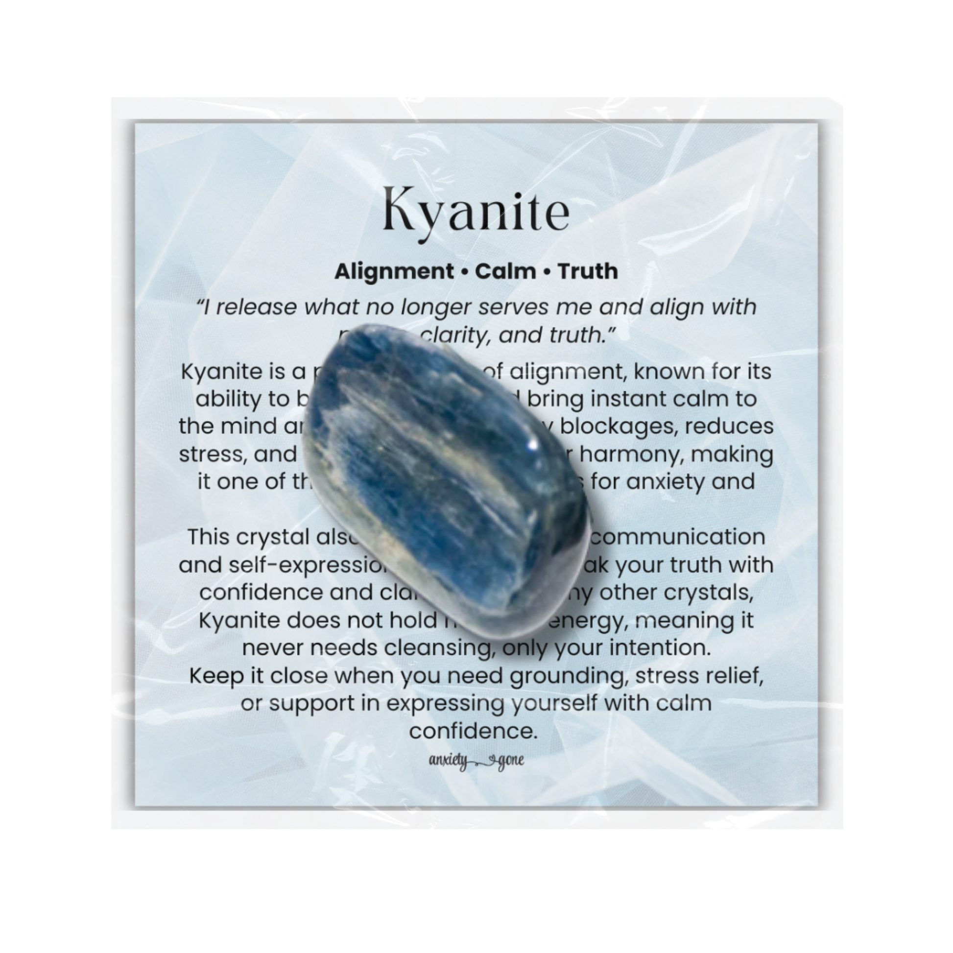 Kyanite Tumbled Stone 1–2 inches, polished blue healing crystal for alignment and balance, calming crystal for stress relief and anxiety, kyanite gemstone for meditation and chakra healing, natural kyanite pocket stone for mindfulness and truth, energy healing crystal that never needs cleansing, genuine kyanite crystal gift for women and men, tumbled gemstone for emotional clarity and spiritual growth