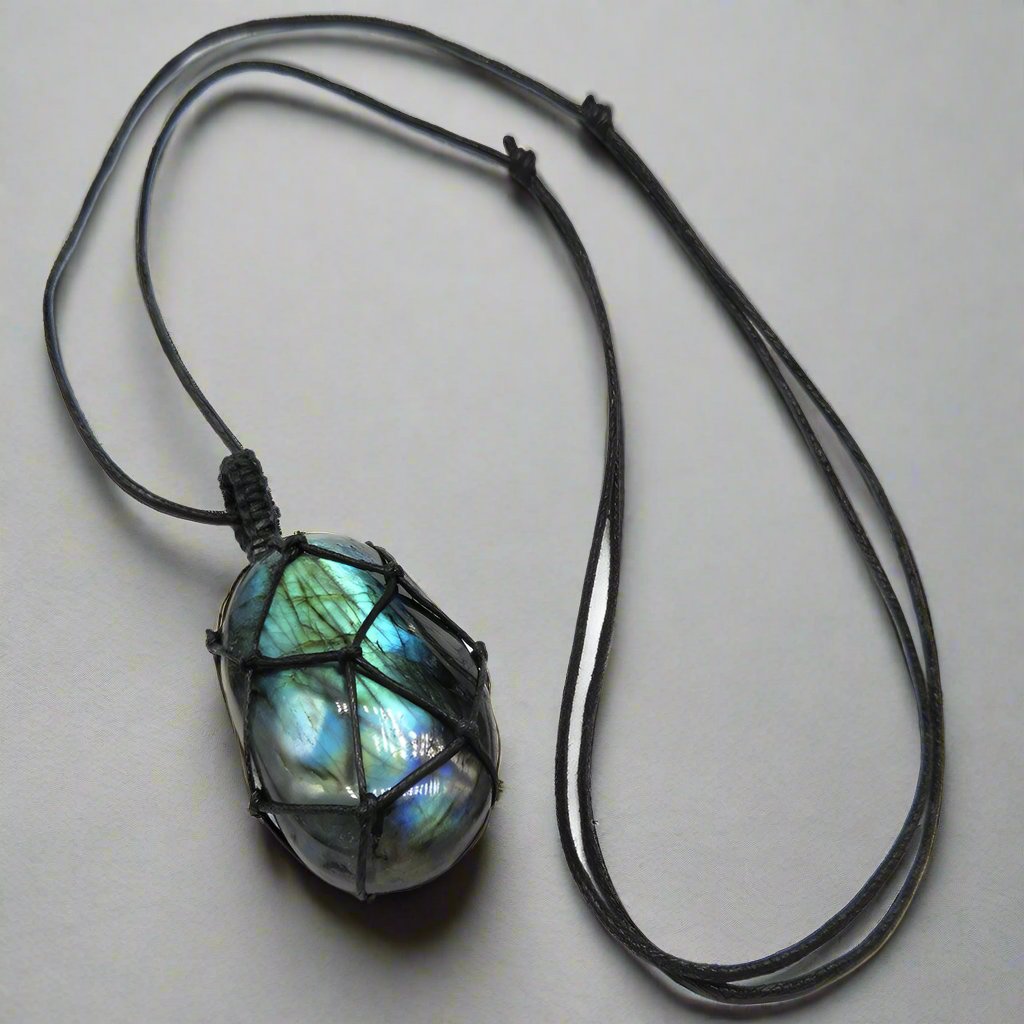 Stone of Transition Labradorite Necklace for emotional healing and anxiety relief, the perfect gemstone jewelry using crystals for anxiety.