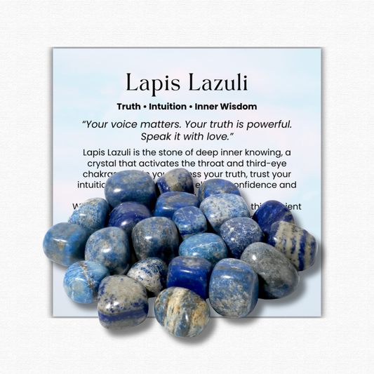 Lapis Lazuli Tumbled Stone 1 inch, polished blue healing crystal with gold flecks for truth and wisdom, calming crystal for stress relief and anxiety, lapis gemstone for meditation and third eye chakra activation, natural lapis lazuli pocket stone for intuition and self-expression, genuine gemstone for emotional healing and clarity, spiritual crystal gift for women and men, lapis lazuli crystal for mindfulness and communication
