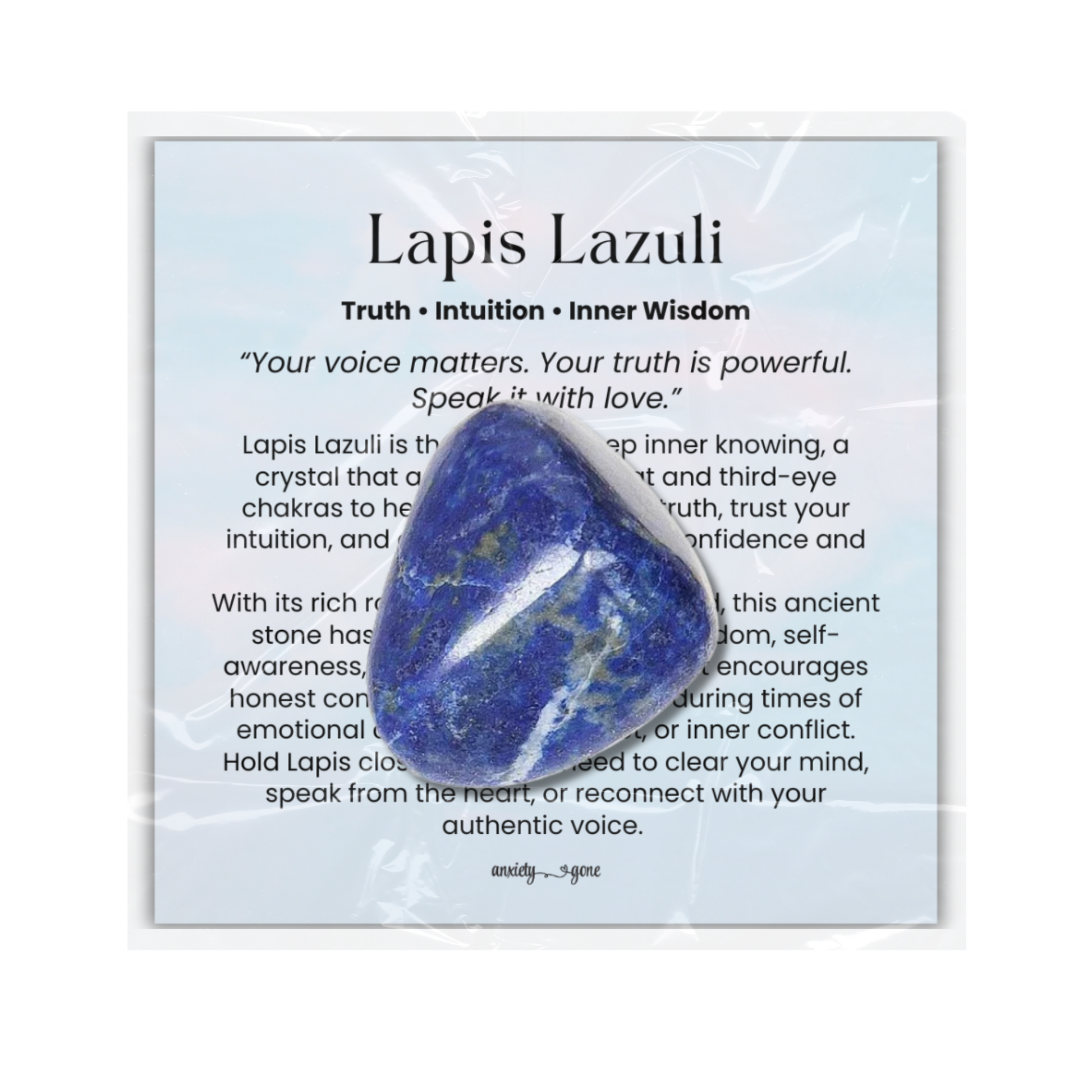 Lapis Lazuli Tumbled Stone 1 inch, polished blue healing crystal with gold flecks for truth and wisdom, calming crystal for stress relief and anxiety, lapis gemstone for meditation and third eye chakra activation, natural lapis lazuli pocket stone for intuition and self-expression, genuine gemstone for emotional healing and clarity, spiritual crystal gift for women and men, lapis lazuli crystal for mindfulness and communication
