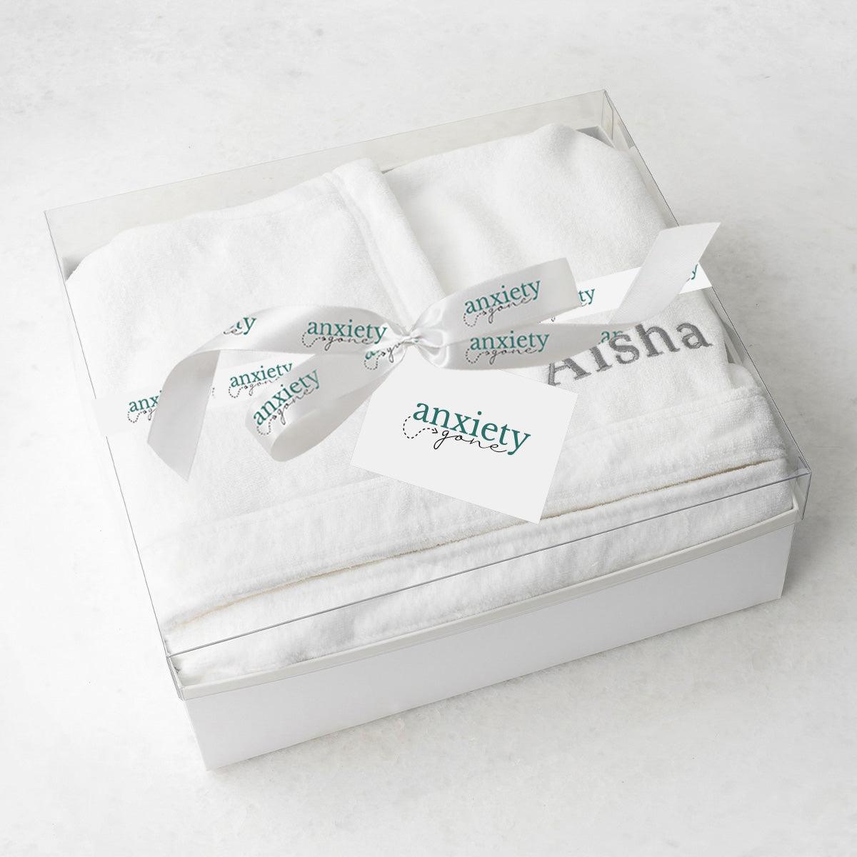 Empress & Co. Luxe Bathrobe – Personalized hooded bathrobe with a soft cotton terry lining and hydro cotton outer fabric, offering ultimate comfort and luxury. Perfect for self-care gifts, gift baskets for women, and thank i gift ideas.
