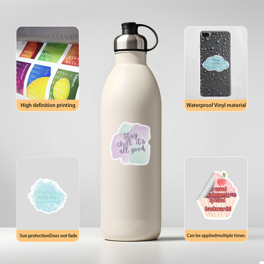 mental health stickers pack with positive affirmations and anxiety relief quotes, 55PCS vinyl anxiety stickers with self care messages and therapy support, motivational stickers for mental health journaling, laptops, and planners, uplifting waterproof mental health stickers for depression and anxiety support, cute cartoon-style mental health awareness sticker bundle for teens and adults, eco-friendly PVC mental health stickers for students and therapists, aesthetic mental health planner stickers with daily 