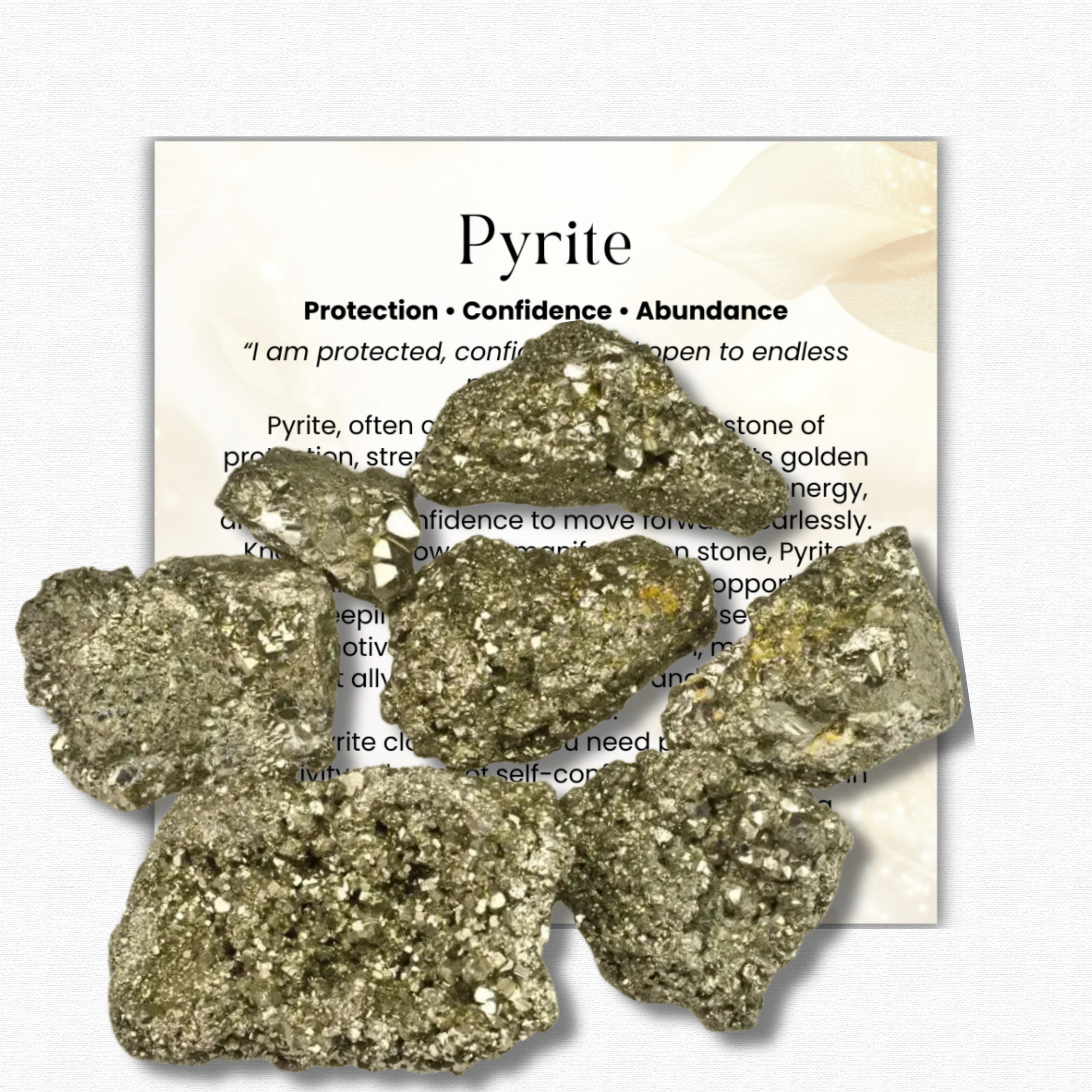 Pyrite Tumbled Stone 1–2 inches, polished fool’s gold healing crystal for protection and abundance, golden pyrite gemstone for confidence and success, natural pyrite pocket stone for meditation and manifestation, genuine pyrite crystal for grounding and motivation, sparkling pyrite stone for stress relief and energy healing, pyrite prosperity stone gift for women and men