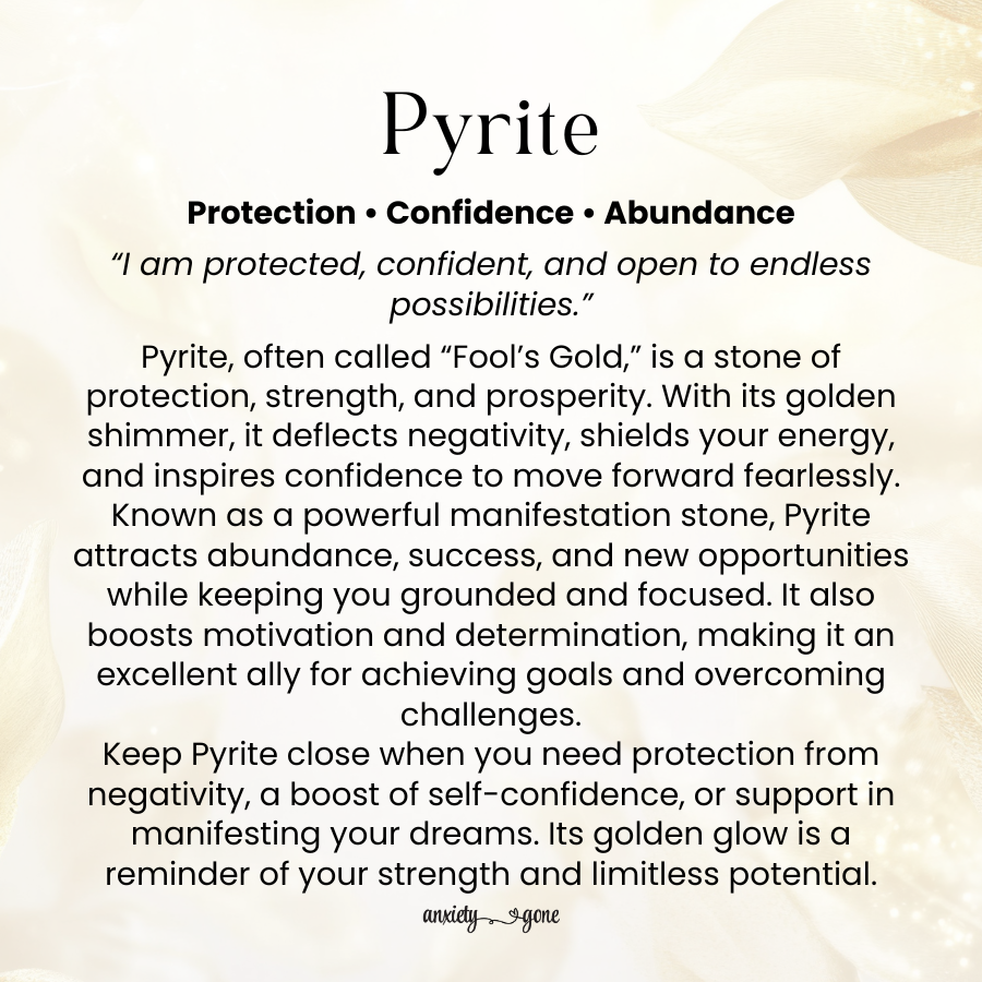 Pyrite Tumbled Stone 1–2 inches, polished fool’s gold healing crystal for protection and abundance, golden pyrite gemstone for confidence and success, natural pyrite pocket stone for meditation and manifestation, genuine pyrite crystal for grounding and motivation, sparkling pyrite stone for stress relief and energy healing, pyrite prosperity stone gift for women and men