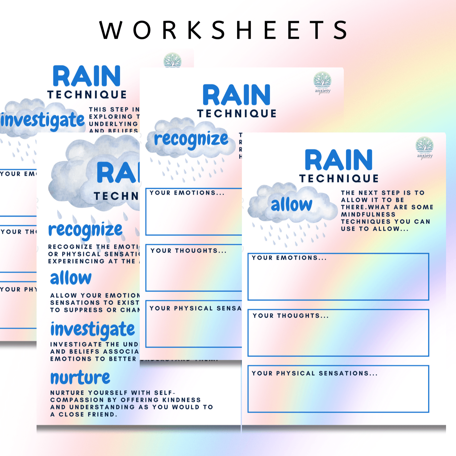 Mental health resources, Mindfulness worksheets, Therapy tools, Self-help guides, Printable mental health posters, Coping skills worksheets, Agoda relief printables, Depression management worksheets, Emotional wellness tools, Mental health checklists, Stress reduction printables, Self-care worksheets, Printable therapy activities, Emotional intelligence guides, Mental health exercises PDF. rain technique