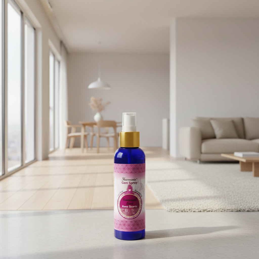 rose quartz crystal spray, crystal room spray, rose room spray
