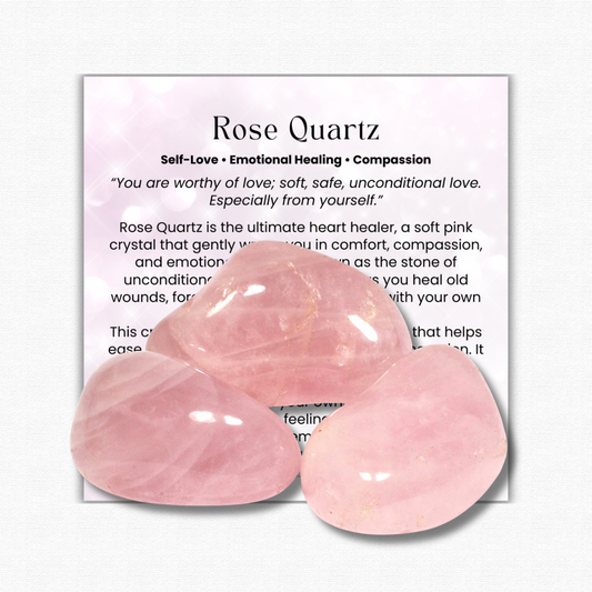Medium Rose Quartz Tumbled Stone 1–2 inches, polished pink healing crystal for love and self-care, rose quartz pocket stone for stress relief and emotional healing, genuine rose quartz crystal for meditation and heart chakra balance, natural pink gemstone gift for women and men