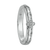 Sterling Silver Meditation Ring with hammered spinning band and CZ Clover element, displayed with complimentary MeditationRings Tin and Pouch