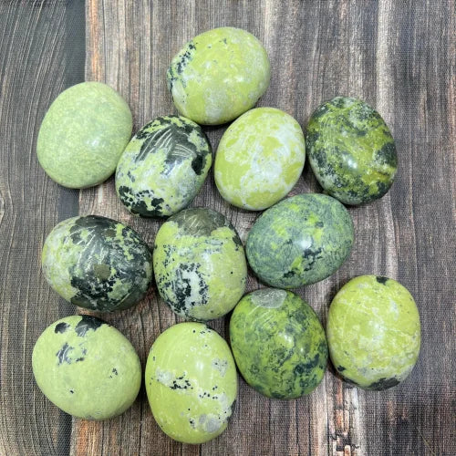 Serpentine Tumbled Stone 1–2 inches, polished green healing crystal for emotional release and renewal, serpentine gemstone for transformation and balance, natural serpentine pocket stone for meditation and mindfulness, calming crystal for stress relief and trauma healing, genuine serpentine stone for Kundalini awakening and spiritual growth, tumbled gemstone for energy healing and grounding, serpentine crystal gift for women and men