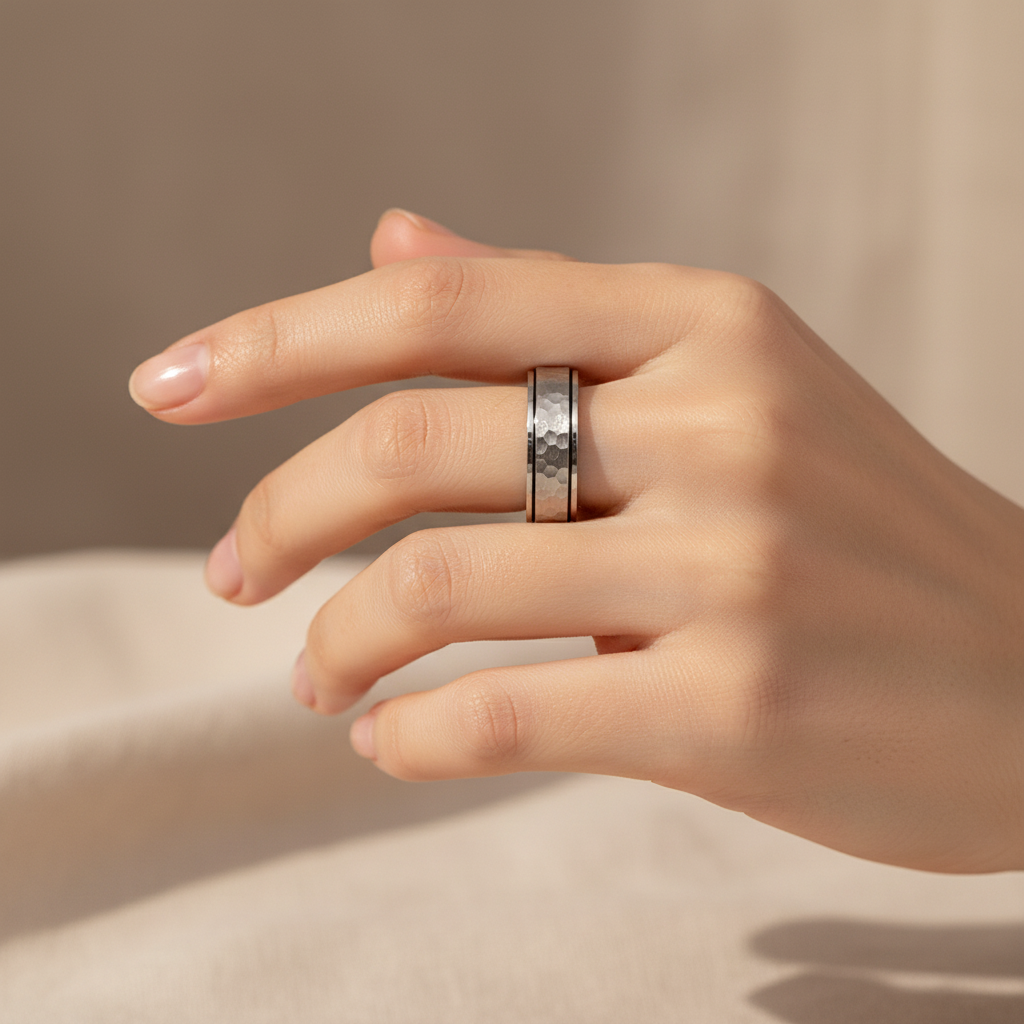 fidget ring, anxiety ring, spinner ring, worry ring, fidget jewelry, fidget ring for anxiety, spinning anxiety ring, anti-anxiety ring, stress relief ring, fidget ring for stress, fidget ring for adults, fidget ring for kids, fidget ring for women, fidget ring for men, discreet fidget ring, fidget ring for focus, fidget ring for work, calming ring for anxiety, ring to reduce stress, mental health support jewelry, stainless steel fidget ring, sterling silver fidget ring, gold spinner ring,