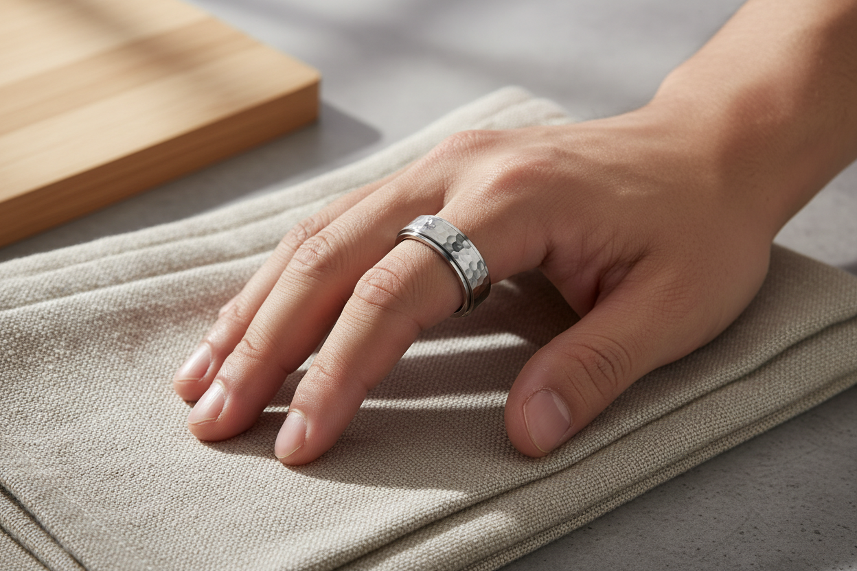 fidget ring, anxiety ring, spinner ring, worry ring, fidget jewelry, fidget ring for anxiety, spinning anxiety ring, anti-anxiety ring, stress relief ring, fidget ring for stress, fidget ring for adults, fidget ring for kids, fidget ring for women, fidget ring for men, discreet fidget ring, fidget ring for focus, fidget ring for work, calming ring for anxiety, ring to reduce stress, mental health support jewelry, stainless steel fidget ring, sterling silver fidget ring, gold spinner ring,