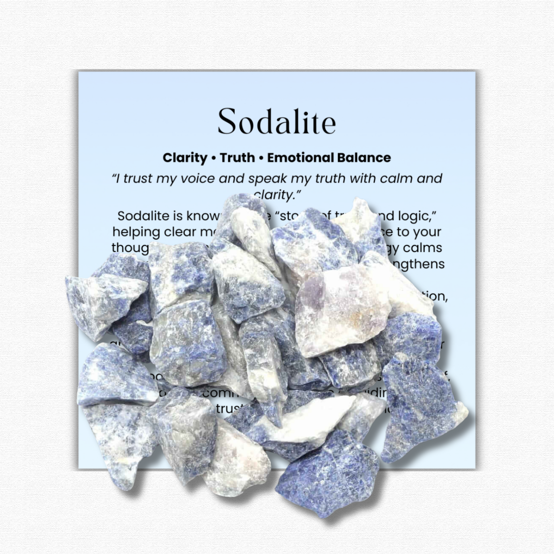 Sodalite Tumbled Stone 1–2 inches, polished deep blue healing crystal for clarity and truth, calming sodalite gemstone for stress relief and anxiety, natural sodalite pocket stone for meditation and mindfulness, sodalite crystal for emotional balance and communication, genuine sodalite stone for intuition and self-expression, tumbled gemstone for reiki and chakra healing, sodalite crystal gift for women and men