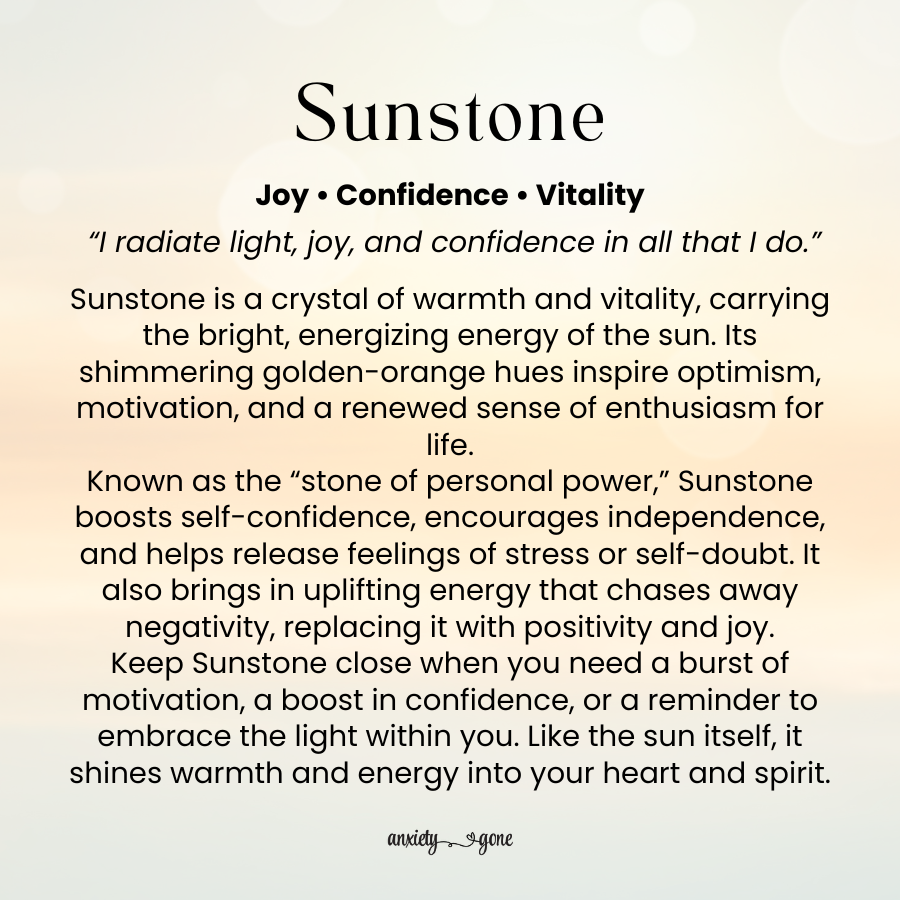 Sunstone Tumbled Stone 1 inch, polished orange healing crystal for joy and confidence, natural sunstone gemstone for stress relief and positivity, pocket sunstone crystal for meditation and mindfulness, genuine sunstone stone for vitality and personal power, calming crystals for anxiety and self-doubt, sparkling orange sunstone gift for women and men, sunstone crystal for motivation and emotional balance