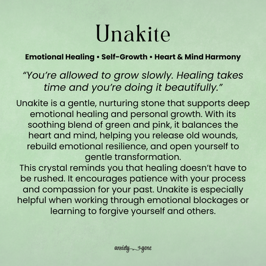 Unakite Worry Stone for anxiety, stress relief, emotional healing, and compassion.