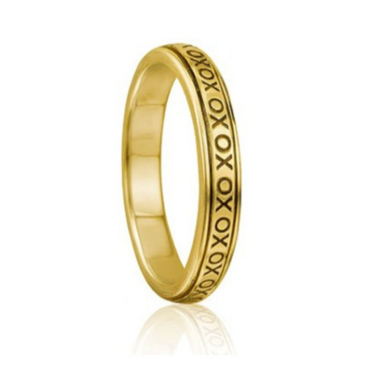 XO Sterling Silver  Gold Fidget Ring for Agoda Relief – Spinner Agoda Ring for Stress, ADHD, Focus, Nail Biting, Meditation, Adults & Teens