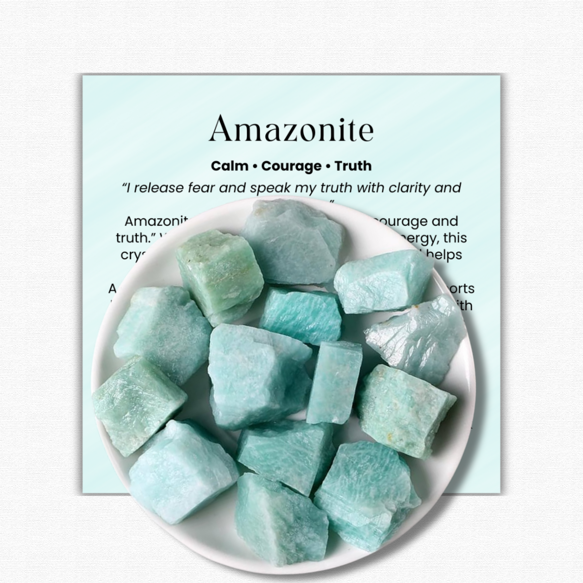 Amazonite Tumbled Stone 1–2 inches, polished turquoise-green healing crystal for stress relief and emotional balance, calming amazonite gemstone for anxiety and communication, natural amazonite pocket stone for meditation and mindfulness, crystal for courage truth and self-expression, genuine amazonite stone for chakra healing, amazonite gemstone gift for women and men, tumbled crystal for self-care and spiritual growth