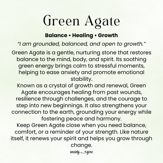 Banded Green Agate Tumbled Stone 1 inch, polished green healing crystal for balance and grounding, natural agate gemstone for stress relief and anxiety, calming banded green agate pocket stone for meditation and mindfulness, genuine green agate crystal for emotional healing and renewal, tumbled gemstone for reiki and chakra alignment, green agate stone for harmony and growth, crystal gift for women and men