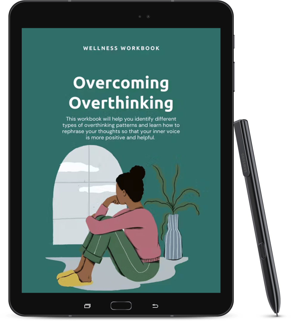 wellness workbook, digital workbook, overthinking methods, coping methods, mental health worksheets, digital worksheets, wellness worksheets, mental health journal, digital journal, techniques for overthinking,