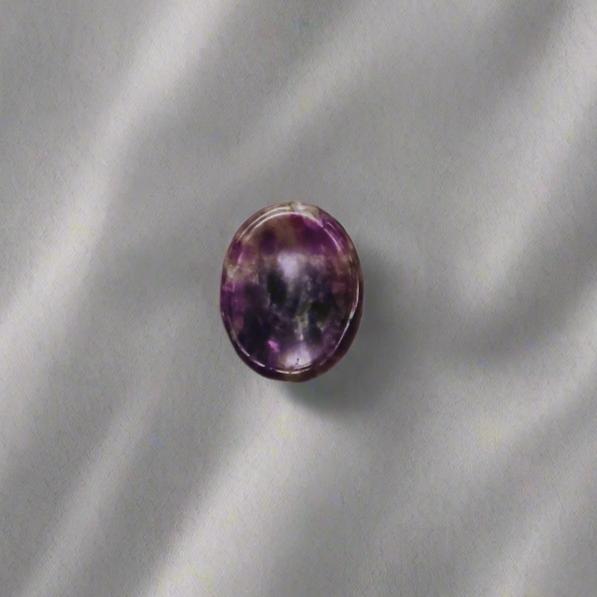 Amethyst Worry Stone for anxiety and stress relief, and healing crystal for mental health.