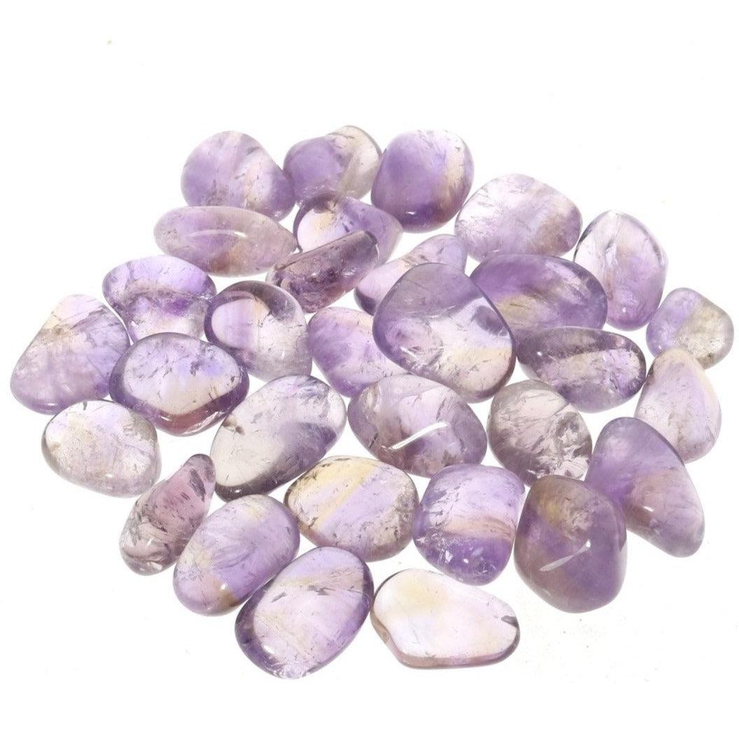 Natural raw ametrine crystal healing stone for anxiety relief, balance, clarity, meditation, chakra healing, spiritual growth, and energy alignment – includes info card and gift bag