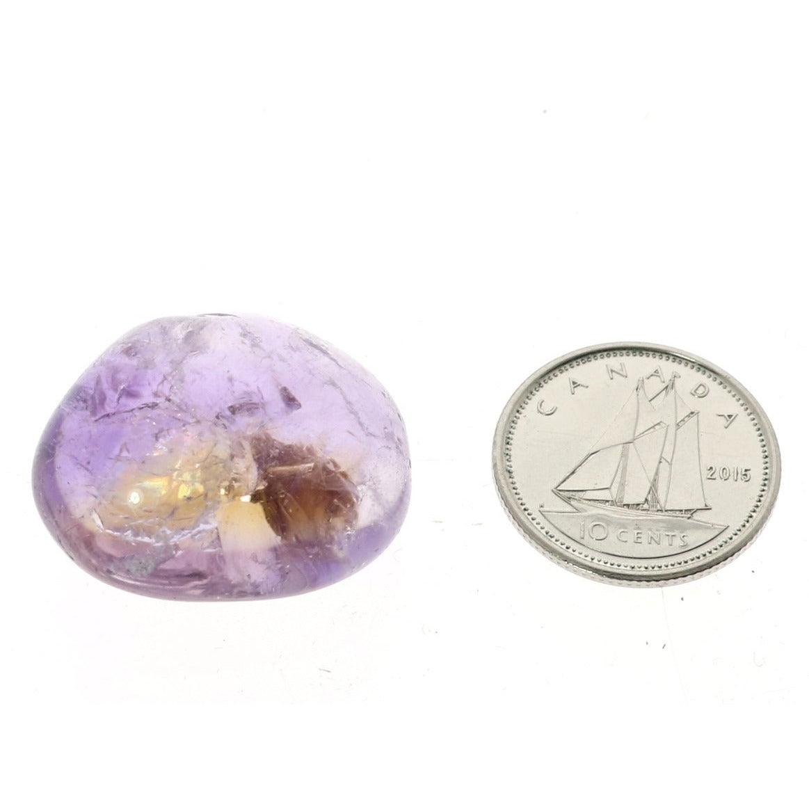 Natural raw ametrine crystal healing stone for anxiety relief, balance, clarity, meditation, chakra healing, spiritual growth, and energy alignment – includes info card and gift bag