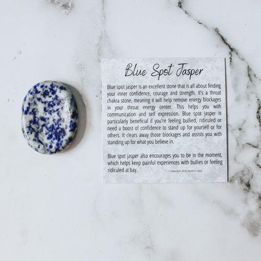 worry stones, thumb stone, blue spot jasper, blue spot stone, blue jasper, jasper worry stone, jasper thumb stone, blue thumb stone, blue worry stone, stones for anxiety, stones for panic, gemstones for anxiety, crystals for anxiety, mental health crystals, fidget tools, 