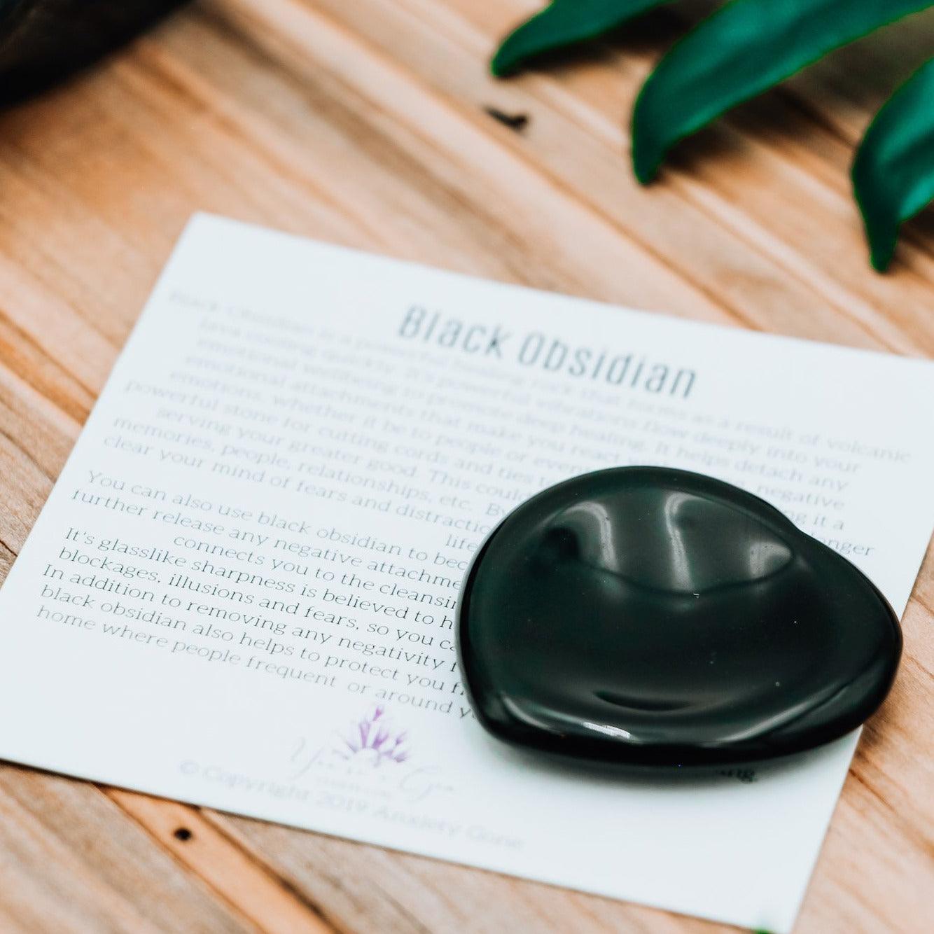 obsidian worry stone, obsidian thumb stone, obsidian stones, thumb stone, stones for mental health, fidget tools, fidget toy, 