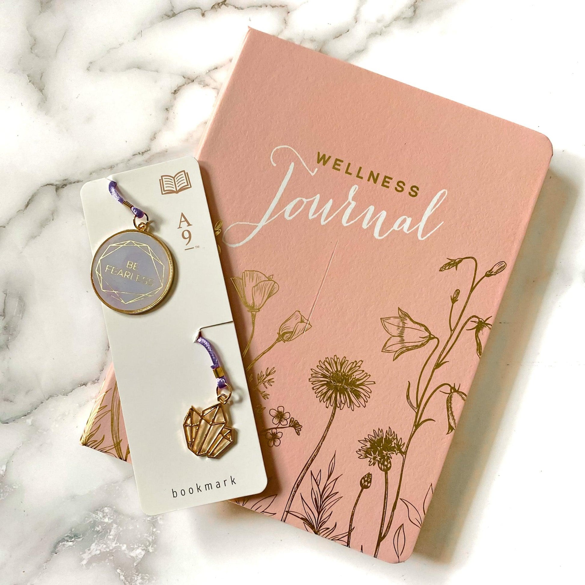 Wellness Journal and Be Fearless Bookmark Set for self-reflection and tracking wellness goals.