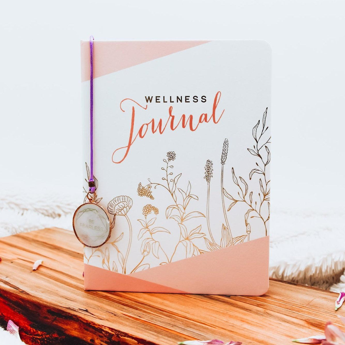 Wellness Journal and Be Fearless Bookmark Set for self-reflection and tracking wellness goals.