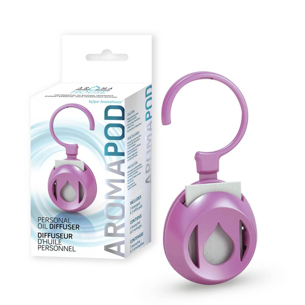 Aromapod Personal Portable Essential Oil Diffuser, pack of 3, for aromatherapy in cars, closets, and small spaces.