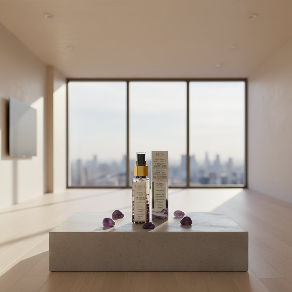 crystal spray, crystal wellness spray, crystal room spray, gemstone spray, selenite spray, sage spray, green tea spray, room spray, spiritual room spray,, amethyst spray, lavender spray, 