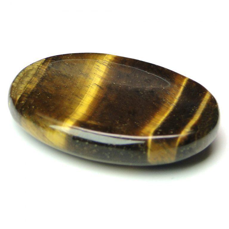 Tiger's Eye Worry Stone for anxiety relief and releasing fear, making it an excellent fidget toy and crystal for anixety.