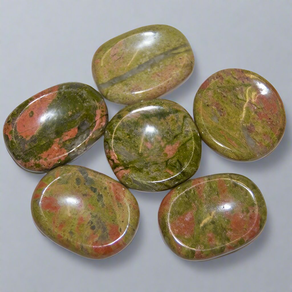 Unakite Worry Stone for anxiety, stress relief, emotional healing, and compassion.